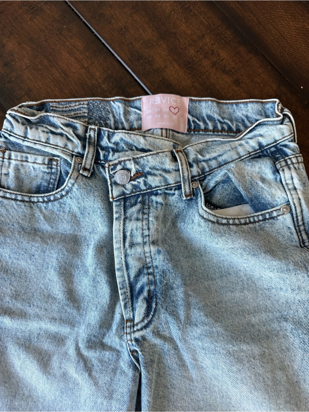 REVICE Light Blue High-Rise Straight Jeans